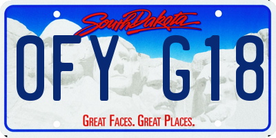 SD license plate 0FYG18