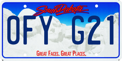 SD license plate 0FYG21