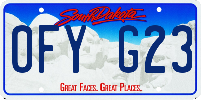 SD license plate 0FYG23
