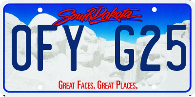 SD license plate 0FYG25