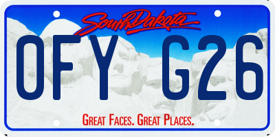 SD license plate 0FYG26