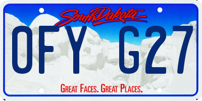 SD license plate 0FYG27