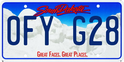 SD license plate 0FYG28