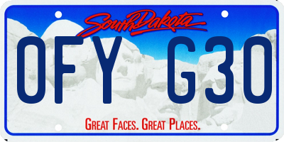 SD license plate 0FYG30