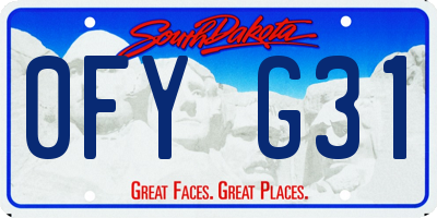 SD license plate 0FYG31