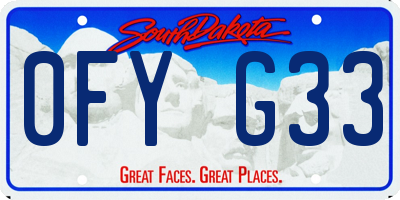SD license plate 0FYG33