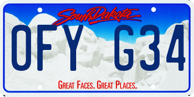 SD license plate 0FYG34