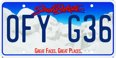 SD license plate 0FYG36