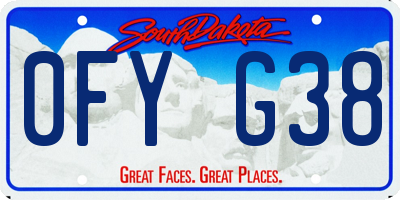 SD license plate 0FYG38