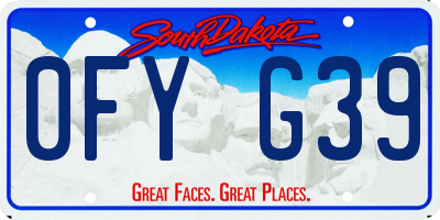 SD license plate 0FYG39