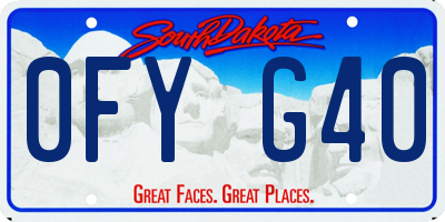SD license plate 0FYG40