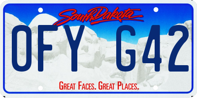 SD license plate 0FYG42