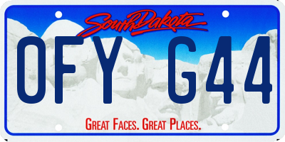 SD license plate 0FYG44