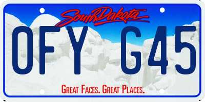 SD license plate 0FYG45