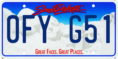 SD license plate 0FYG51
