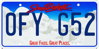 SD license plate 0FYG52