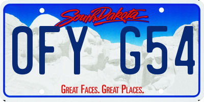 SD license plate 0FYG54