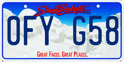 SD license plate 0FYG58
