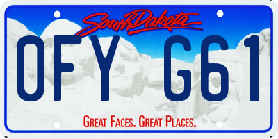 SD license plate 0FYG61