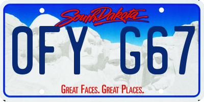 SD license plate 0FYG67