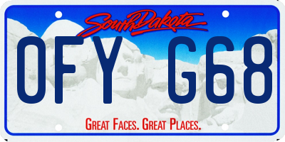 SD license plate 0FYG68