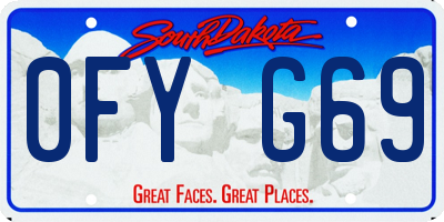 SD license plate 0FYG69