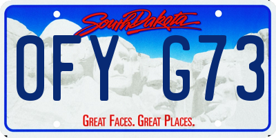 SD license plate 0FYG73
