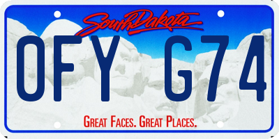 SD license plate 0FYG74