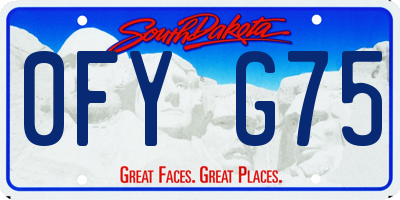 SD license plate 0FYG75