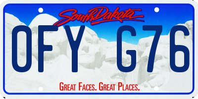 SD license plate 0FYG76