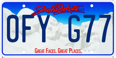 SD license plate 0FYG77