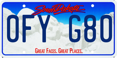 SD license plate 0FYG80