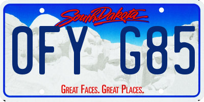 SD license plate 0FYG85