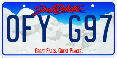 SD license plate 0FYG97
