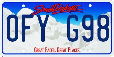 SD license plate 0FYG98