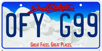 SD license plate 0FYG99