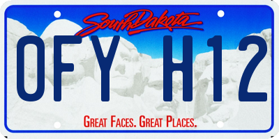 SD license plate 0FYH12