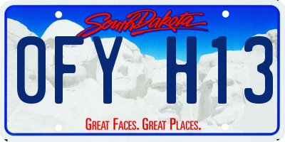 SD license plate 0FYH13