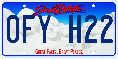 SD license plate 0FYH22