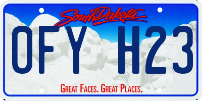SD license plate 0FYH23
