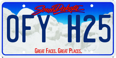 SD license plate 0FYH25