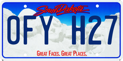 SD license plate 0FYH27
