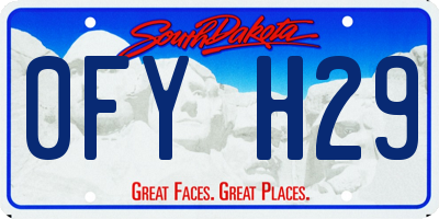 SD license plate 0FYH29