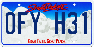 SD license plate 0FYH31