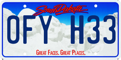 SD license plate 0FYH33