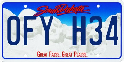SD license plate 0FYH34