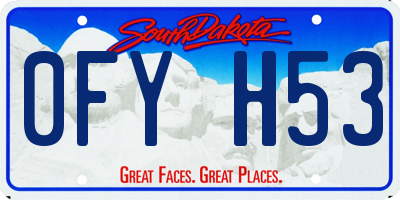 SD license plate 0FYH53