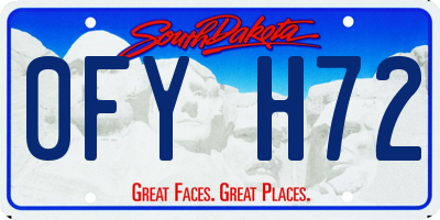SD license plate 0FYH72