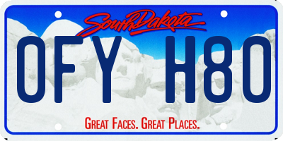 SD license plate 0FYH80