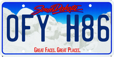SD license plate 0FYH86